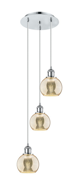 Innovations - 113B-3P-PC-G128-6 - Three Light Pendant - Ballston - Polished Chrome