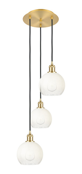 Innovations - 113B-3P-SG-G483-8OP - Three Light Pendant - Ballston - Satin Gold