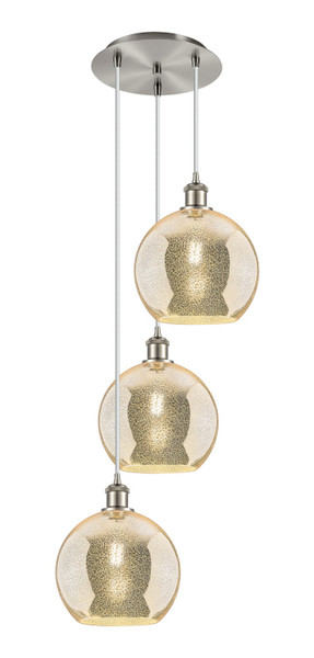 Innovations - 113B-3P-SN-G128-10 - Three Light Pendant - Ballston - Brushed Satin Nickel