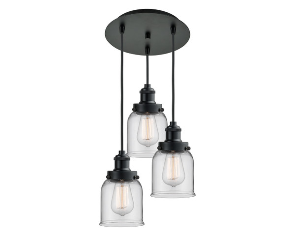 Innovations - 113BK-10BK-1H-BK-G52 - Three Light Pendant - Edison - Matte Black