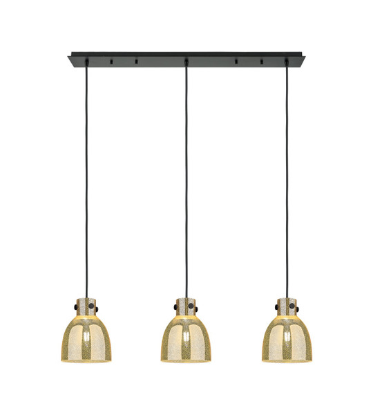 Innovations - 123-410-1PS-BK-G412-8ME - Three Light Linear Pendant - Downtown Urban - Matte Black