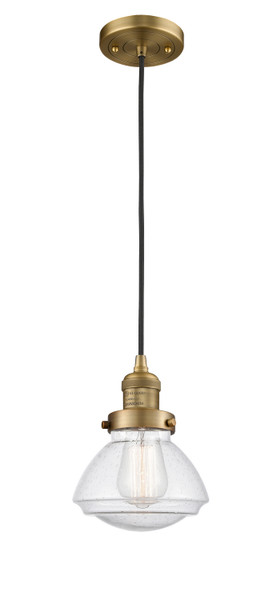 manufacturer_finish:Brushed Brass|manufacturer_glass:Seedy Olean|light_output:245.00lm|color_temperature:2100K|cri:98