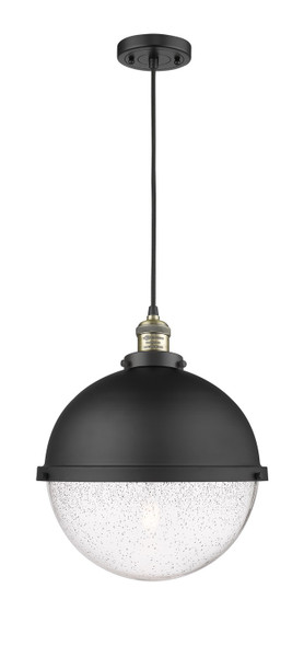 Innovations - 201C-BAB-HFS-124-BK - One Light Pendant - Franklin Restoration - Black Antique Brass