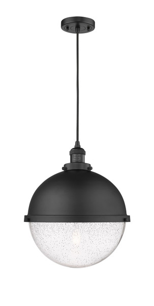 Innovations - 201C-BK-HFS-124-BK - One Light Pendant - Franklin Restoration - Matte Black