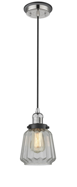Innovations - 201CBP-PNBK-G142 - One Light Mini Pendant - Franklin Restoration - Polished Nickel