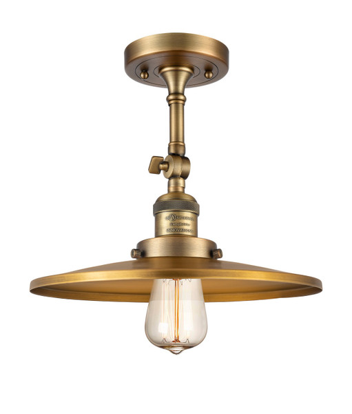 Innovations - 201F-BB-MFR-BB-12 - One Light Semi-Flush Mount - Franklin Restoration - Brushed Brass
