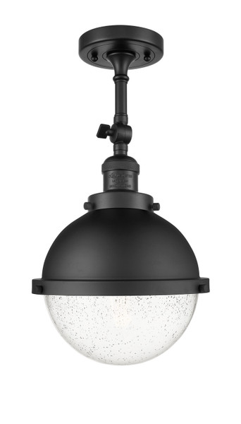 Innovations - 201F-BK-HFS-84-BK-LED - LED Semi-Flush Mount - Franklin Restoration - Matte Black