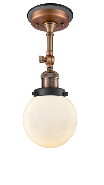 Innovations - 201FBP-ACBK-G201-6 - One Light Semi-Flush Mount - Franklin Restoration - Antique Copper