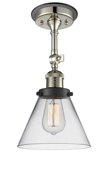 Innovations - 201FBP-PNBK-G42 - One Light Semi-Flush Mount - Franklin Restoration - Polished Nickel