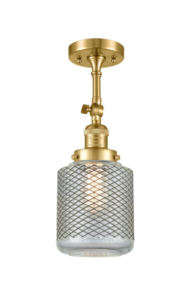 Innovations - 201F-SG-G262 - One Light Semi-Flush Mount - Franklin Restoration - Satin Gold