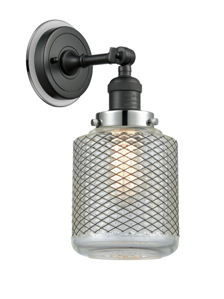 Innovations - 203BK-BPPC-HRPC-G262 - One Light Wall Sconce - Franklin Restoration - Matte Black