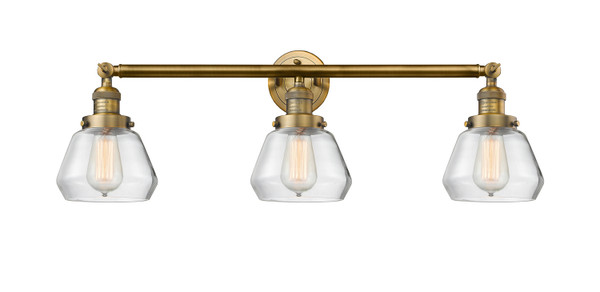 manufacturer_finish:Brushed Brass|manufacturer_glass:Clear Fulton|light_output:220.00lm|color_temperature:2200K|cri:99