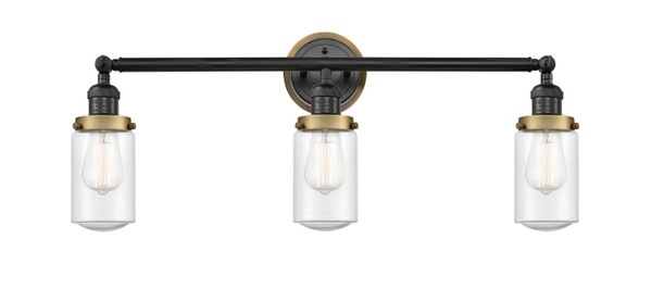 Innovations - 205BK-BPBB-HRBB-G314 - Three Light Bath Vanity - Franklin Restoration - Matte Black