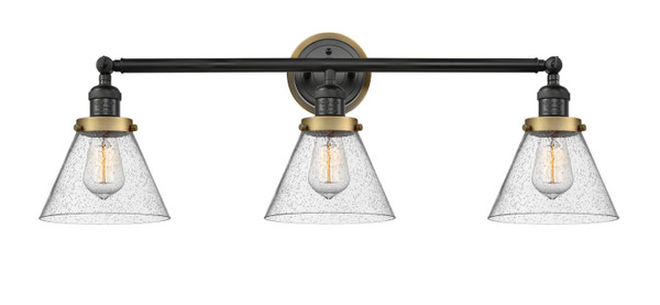 Innovations - 205BK-BPBB-HRBB-G44 - Three Light Bath Vanity - Franklin Restoration - Matte Black