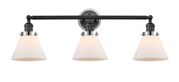 Innovations - 205BK-BPPC-HRPC-G41 - Three Light Bath Vanity - Franklin Restoration - Matte Black