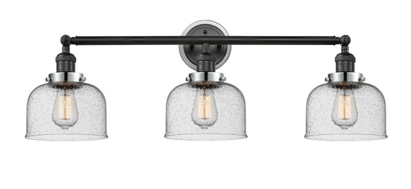 Innovations - 205BK-BPPC-HRPC-G74 - Three Light Bath Vanity - Franklin Restoration - Matte Black