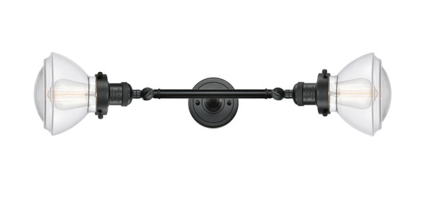 Innovations - 208L-BK-G322 - Two Light Bath Vanity - Franklin Restoration - Matte Black