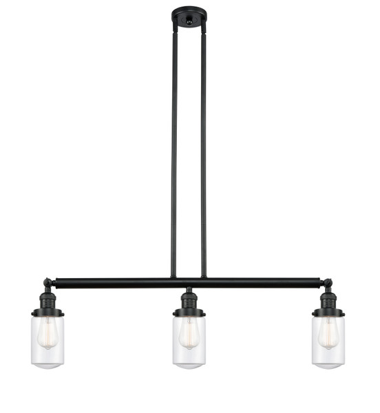 Innovations - 213-BK-G312 - Three Light Island Pendant - Franklin Restoration - Matte Black