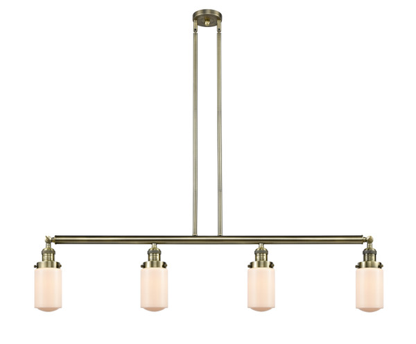 Innovations - 214-AB-G311 - Four Light Island Pendant - Franklin Restoration - Antique Brass