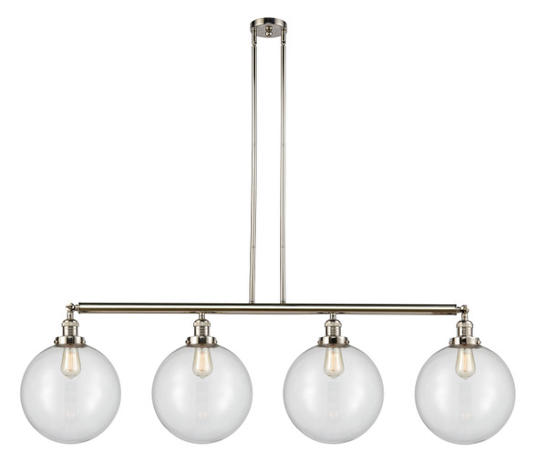 Innovations - 214-PN-G202-12 - Four Light Island Pendant - Franklin Restoration - Polished Nickel