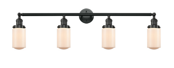 Innovations - 215-BK-G311 - Four Light Bath Vanity - Franklin Restoration - Matte Black