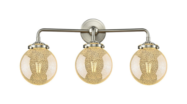 Innovations - 284-3W-SN-G208-6 - Three Light Bath Vanity - Nouveau - Brushed Satin Nickel