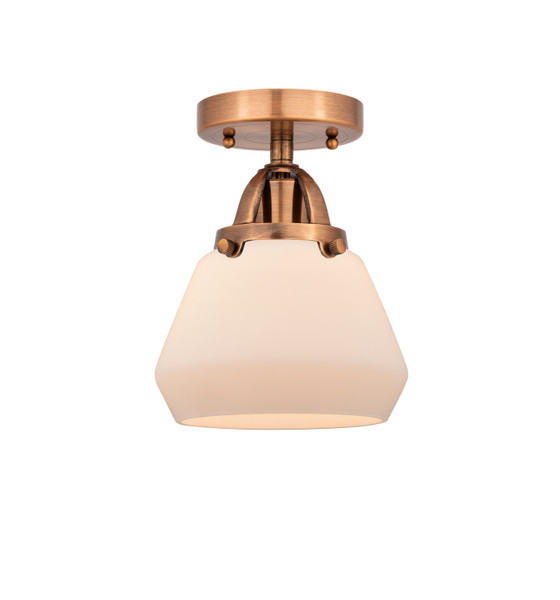 manufacturer_finish:Antique Copper|manufacturer_glass:Cased Matte White Fulton|light_output:220.00lm|color_temperature:2200K|cri:99