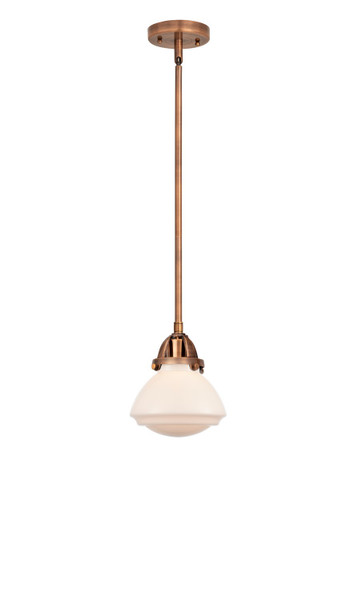 manufacturer_finish:Antique Copper|manufacturer_glass:Matte White Olean|light_output:245.00lm|color_temperature:2100K|cri:98