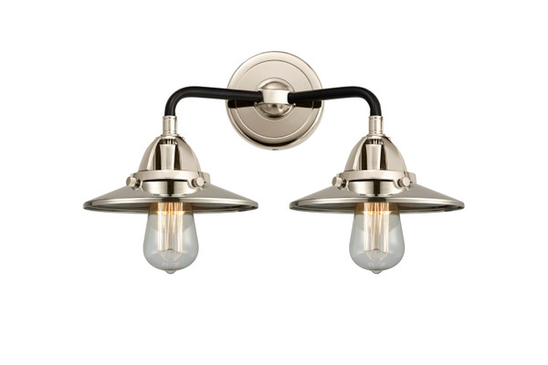 Innovations - 288-2W-BPN-M1-PN - Two Light Bath Vanity - Nouveau 2 - Black Polished Nickel