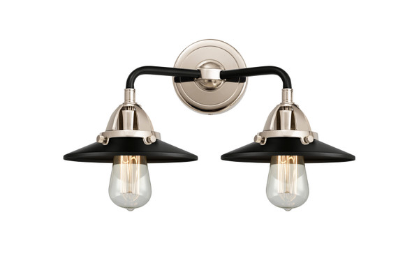 Innovations - 288-2W-BPN-M6-BK - Two Light Bath Vanity - Nouveau 2 - Black Polished Nickel