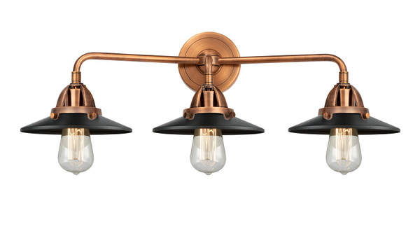 Innovations - 288-3W-AC-M6-BK - Three Light Bath Vanity - Nouveau 2 - Antique Copper