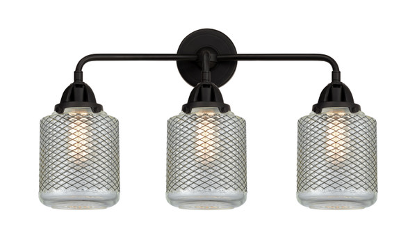 Innovations - 288-3W-BK-G262 - Three Light Bath Vanity - Nouveau 2 - Matte Black