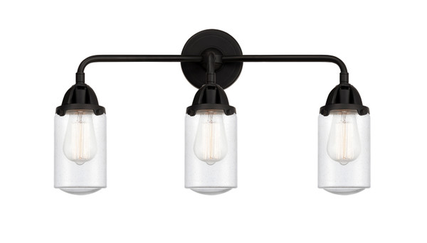 Innovations - 288-3W-BK-G314 - Three Light Bath Vanity - Nouveau 2 - Matte Black