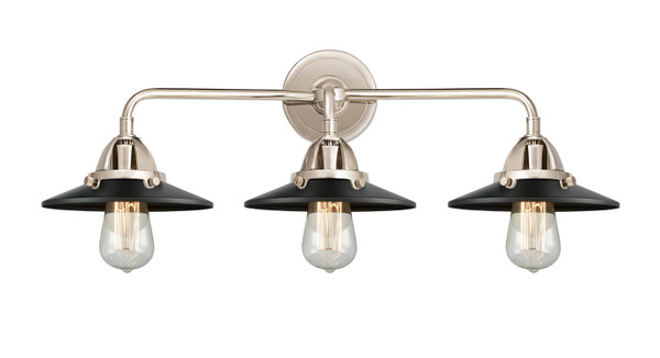 Innovations - 288-3W-PN-M6-BK - Three Light Bath Vanity - Nouveau 2 - Polished Nickel