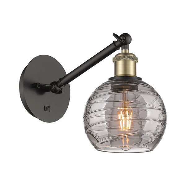manufacturer_finish:Black Antique Brass|manufacturer_glass:Light Smoke Deco Swirl|light_output:220.00lm|color_temperature:2200K|cri:99