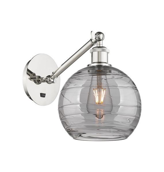 manufacturer_finish:Polished Nickel|manufacturer_glass:Light Smoke Deco Swirl|light_output:220.00lm|color_temperature:2200K|cri:99