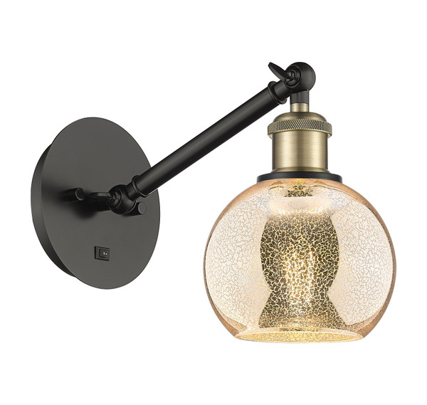 Innovations - 317-1W-BAB-G128-6 - One Light Wall Sconce - Ballston - Black Antique Brass