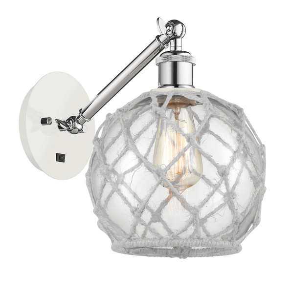 Innovations - 317-1W-WPC-G122-8RW - One Light Wall Sconce - Ballston - White Polished Chrome