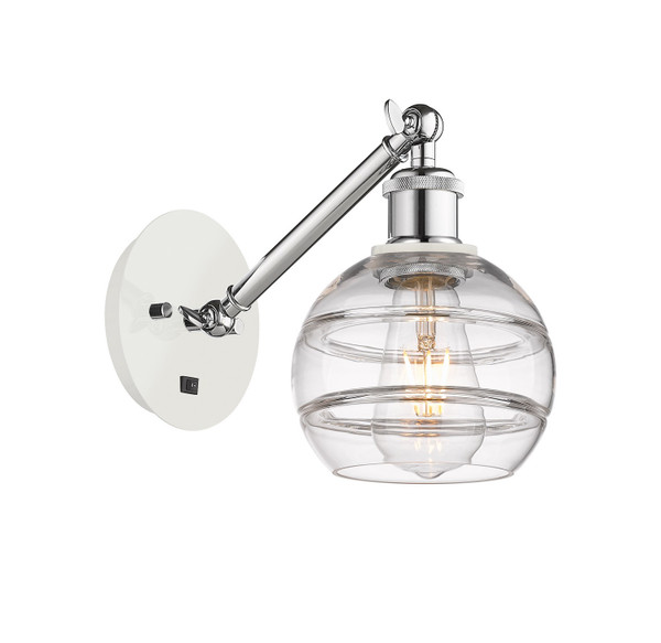 Innovations - 317-1W-WPC-G556-6CL - One Light Wall Sconce - Ballston - White Polished Chrome