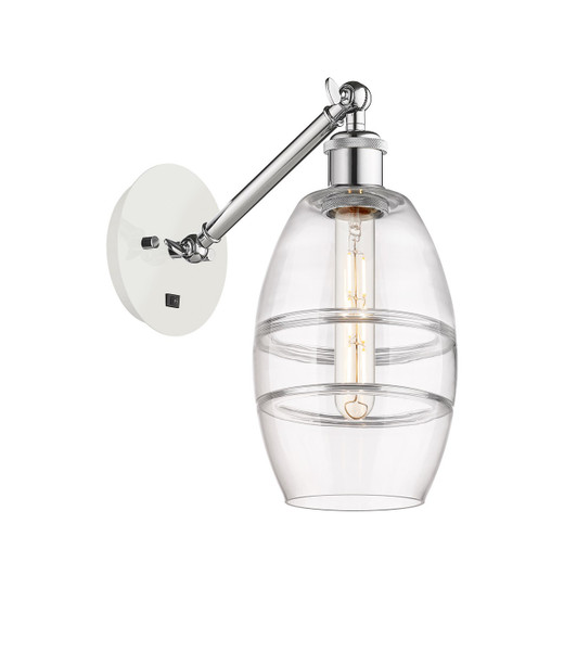 Innovations - 317-1W-WPC-G557-6CL - One Light Wall Sconce - Ballston - White Polished Chrome