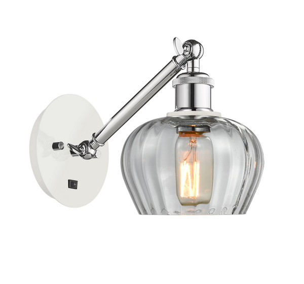 Innovations - 317-1W-WPC-G92 - One Light Wall Sconce - Ballston - White Polished Chrome