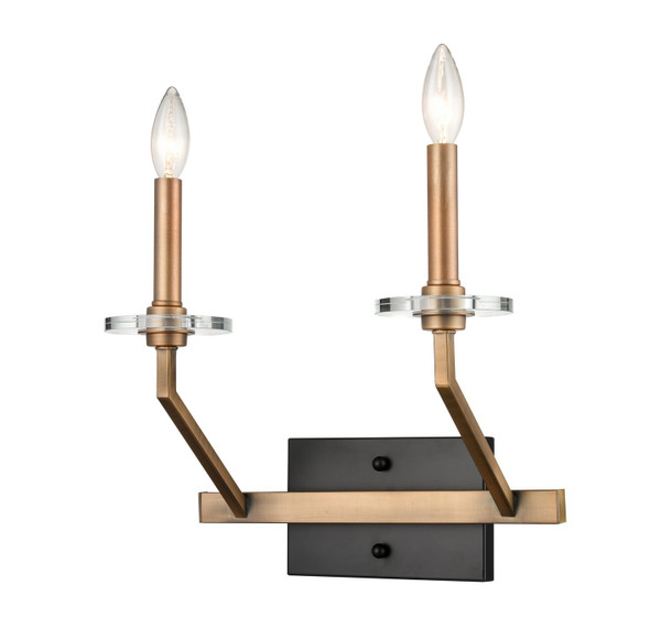 Innovations - 331-2W-BBG - Two Light Wall Sconce - Raleigh - Black Brushed Brass