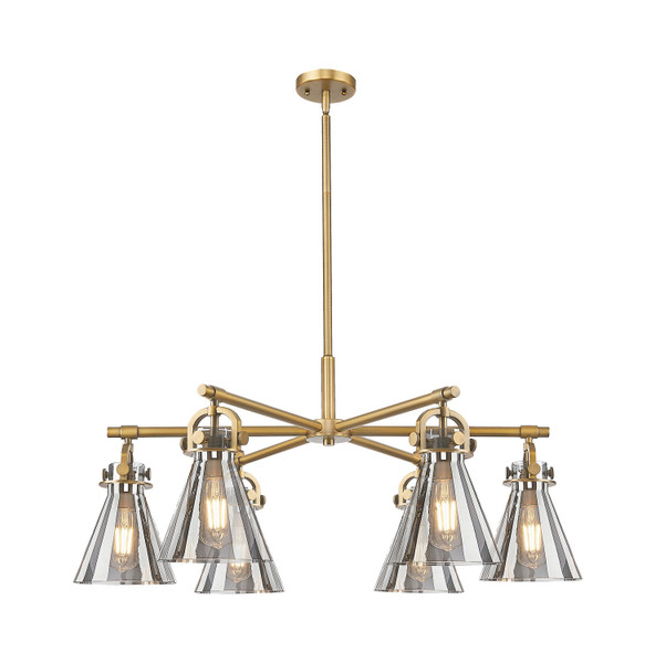 Innovations - 410-6CR-BB-G411-7SM - Six Light Chandelier - Downtown Urban - Brushed Brass