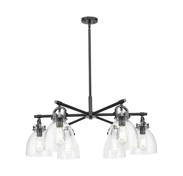 Innovations - 410-6CR-BK-G412-7SDY - Six Light Chandelier - Downtown Urban - Matte Black