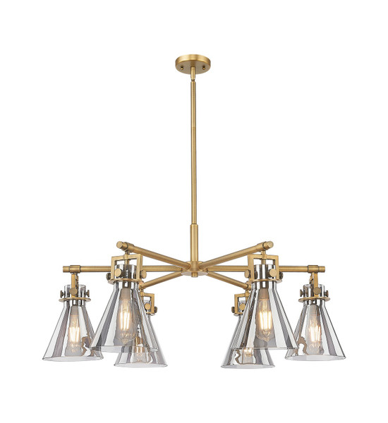 Innovations - 411-6CR-BB-G411-7SM - Six Light Chandelier - Downtown Urban - Brushed Brass