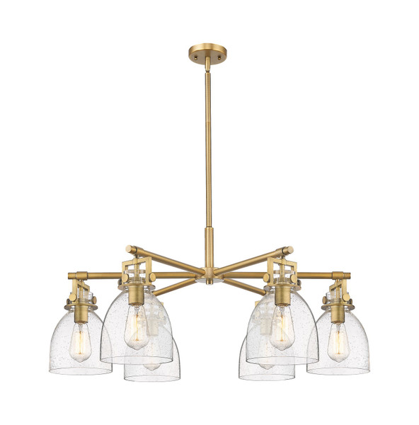 Innovations - 411-6CR-BB-G412-7SDY - Six Light Chandelier - Downtown Urban - Brushed Brass