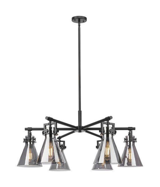 Innovations - 411-6CR-BK-G411-7SM - Six Light Chandelier - Downtown Urban - Matte Black