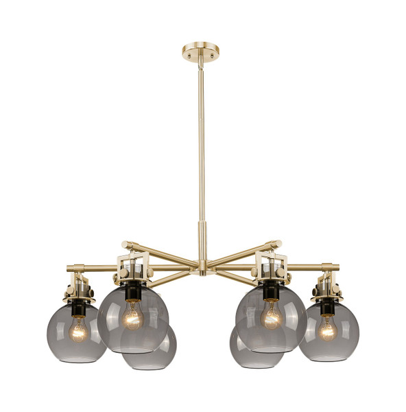 Innovations - 411-6CR-CB-G410-7SM - Six Light Chandelier - Downtown Urban - Champagne Bronze