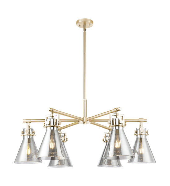 Innovations - 411-6CR-CB-G411-7SM - Six Light Chandelier - Downtown Urban - Champagne Bronze