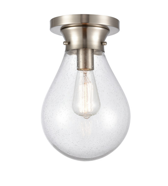 Innovations - 414-1F-SN-8SDY - One Light Flush Mount - Satin Nickel